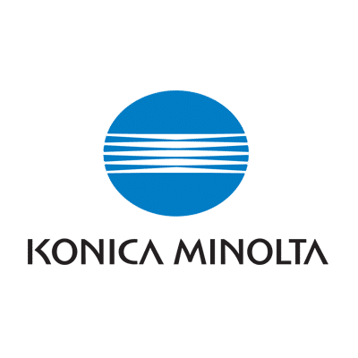 Konica Minolta Photocopiers logo with blue